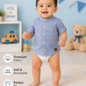 Baby Boy Linen Shirt – Soft Blue