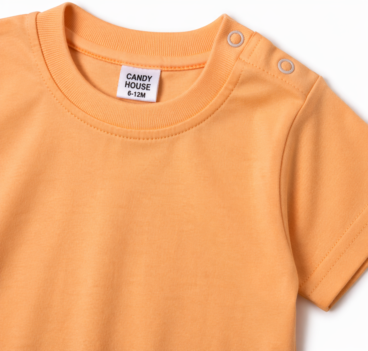 Baby Boys Striped Dungaree Romper Set with T-Shirt – Peach & Blue Casual Outfit - Image 4