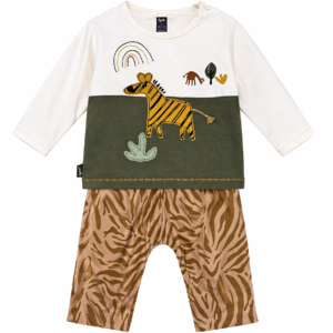 Baby Boys Zebra Print T-Shirt & Pants Set – Jungle Theme Casual Outfit