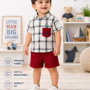 Baby Boys Checkered Shirt & Shorts Set