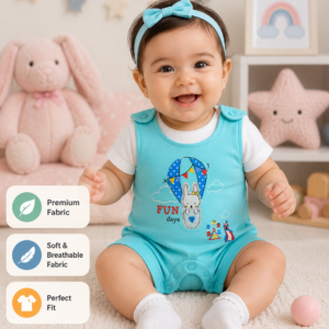 Baby Girls Bunny Print Romper Suit – Fun Days Casual Outfit
